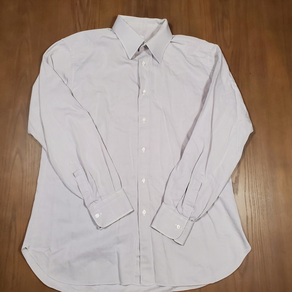 Men's Brioni Long Sleeve Button Down 43 17  Made In Italy 100% Cotton